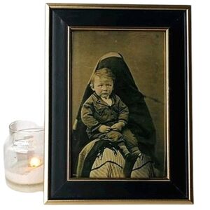 Vintage Victorian Hidden Gothic Witchy Oddity Home Portrait of family.Creepy Art